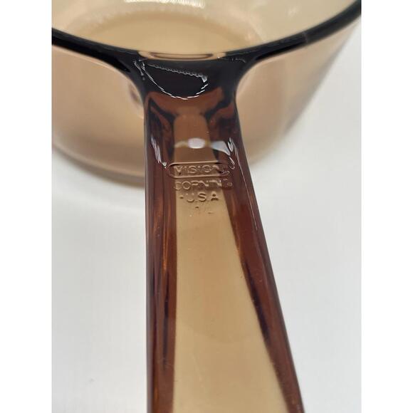 Vision Corning USA Amber Glass Sauce Pot Pan 1L with Pour Spout No Lid - Picture 10 of 10